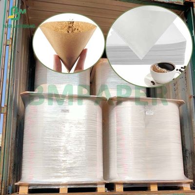 食品グレード漂白未漂白40GSM 50GSMコーヒーフィルターペーパーロール1200mm