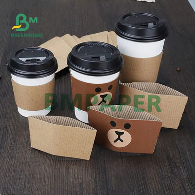 Eフルート単一の壁はブラウンのコーヒー カップ カバーのための段ボールシートを
