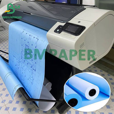 A0 A1 80gms 青い印刷紙 白い背面 50 メートルロール 2インチコア,5個1箱