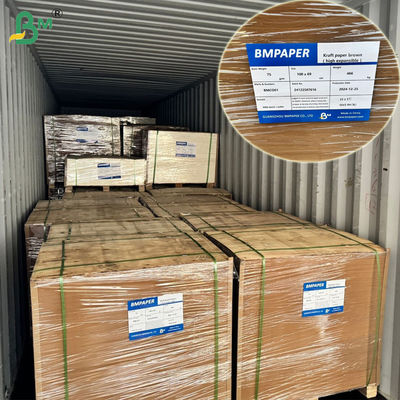 75gsm 80gsm Sack Brown Kraft Paper For Cement Bags 65 x 100cm Extensible
