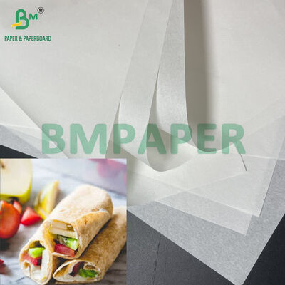 トルティーヤを包むための耐湿性 25gsm ～ 40gsm 食品グレードのホワイトペーパーロール