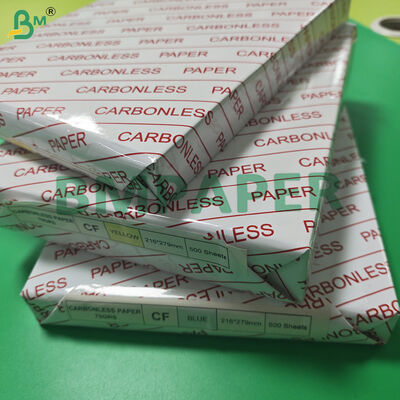 デジタル印刷用 80gsm NCR CFB イエローピンク カーボンレス紙 216 x 279mm